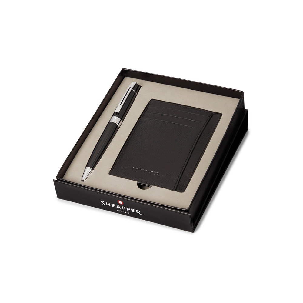 sheaffer-gift-set-300-hemijska-olovka-crna-i-novčanik-za-kartice-1