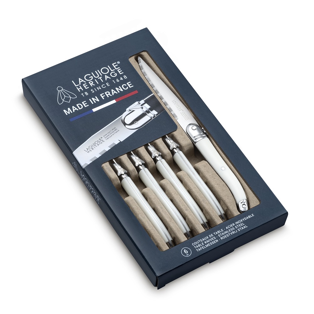 11980002-COFFRET 6 STEAK LAGUIOLE HERITAGE MIF PEARLY WHITE